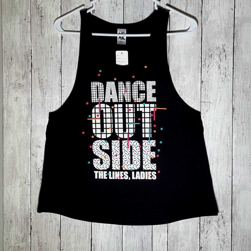 Zumba Dance Outside the Lines Loose Tank - Bold Black Spicey Small